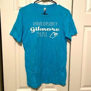 Bright blue “honorary Gilmore girl” T-shirt